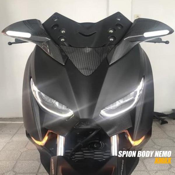 ヤマハ XMAX250cc XMAX専用 カーボン調 フロントマスク 補助サイドミラー ウィンカー付き XMAX300 カスタム