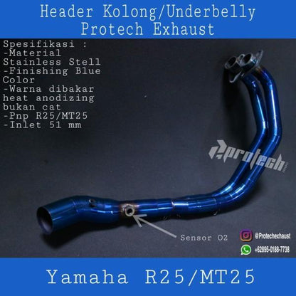 YAMAHA R25 MT25 エキゾーストパイプ フルステンレス ブルームーン 51mm エキパイ