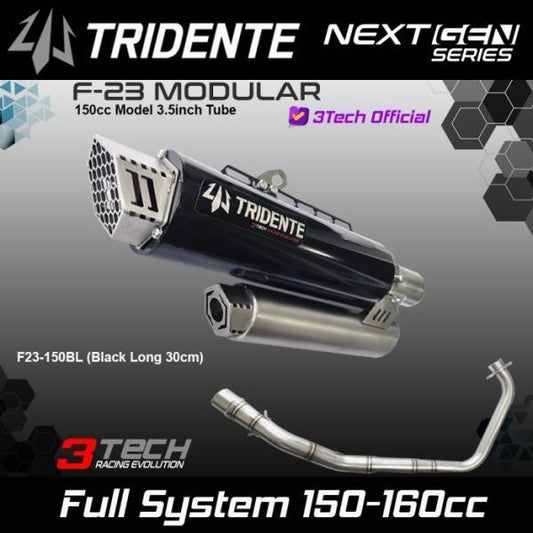 Tridente F23 YAMAHA AEROX 155 フルエキゾーストマフラー ブラック 音量3段階調整