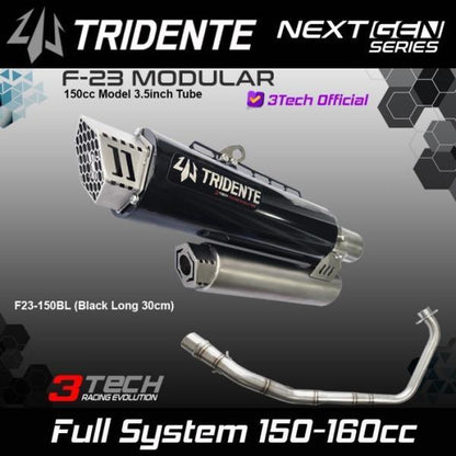 Tridente F23 YAMAHA AEROX 155 フルエキゾーストマフラー ブラック 音量3段階調整