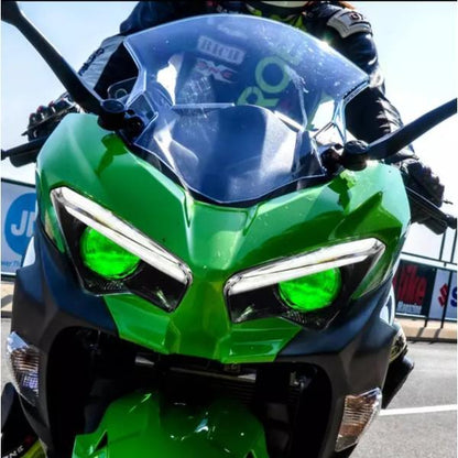 KAWASAKI ZX25R NINJA プロジェクター ヘッドライト デーモンアイ グリーンorブルー ウィンカー内蔵