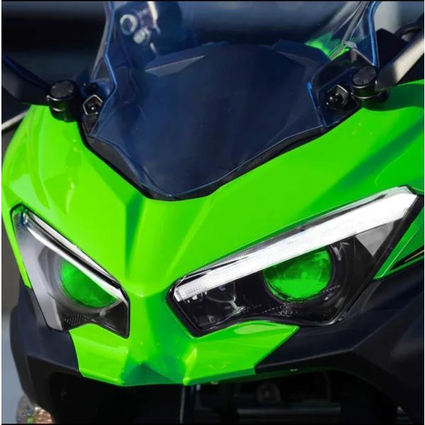 KAWASAKI ZX25R NINJA プロジェクター ヘッドライト デーモンアイ グリーンorブルー ウィンカー内蔵