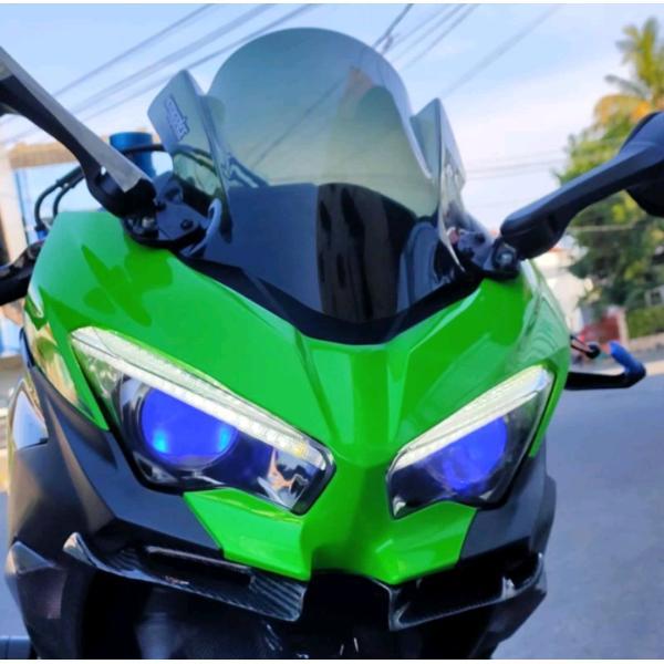 KAWASAKI ZX25R NINJA プロジェクター ヘッドライト デーモンアイ グリーンorブルー ウィンカー内蔵