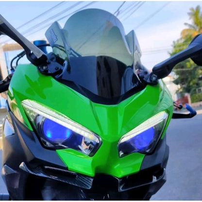 KAWASAKI ZX25R NINJA プロジェクター ヘッドライト デーモンアイ グリーンorブルー ウィンカー内蔵