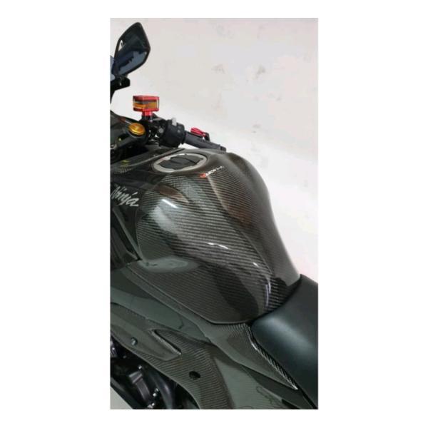 KAWASAKI ZX25R カスタム カーボン調 ハーフタンクパッド ハーフタンクカバー