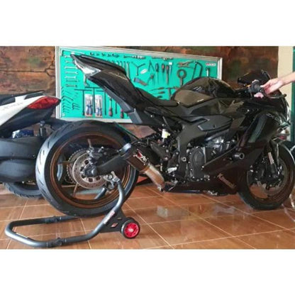 カワサキ ZX-25R（2BK-ZX250E）用 カーボン調 フルエキゾーストマフラー（フルシステム）ブルー／ステンレス